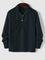 Ribbed Knit Polo Shirt for Men - Blue
