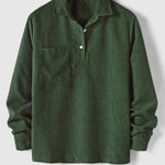 Ribbed Knit Polo Shirt for Men - Army Green