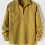 Ribbed Knit Polo Shirt for Men - Yellow