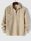 Ribbed Knit Polo Shirt for Men - Khaki