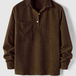 Ribbed Knit Polo Shirt for Men - Dark Brown
