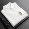 Ribbed Knit Quarter Zip Polo for Men - White