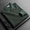 Ribbed Knit Quarter Zip Polo for Men - Green