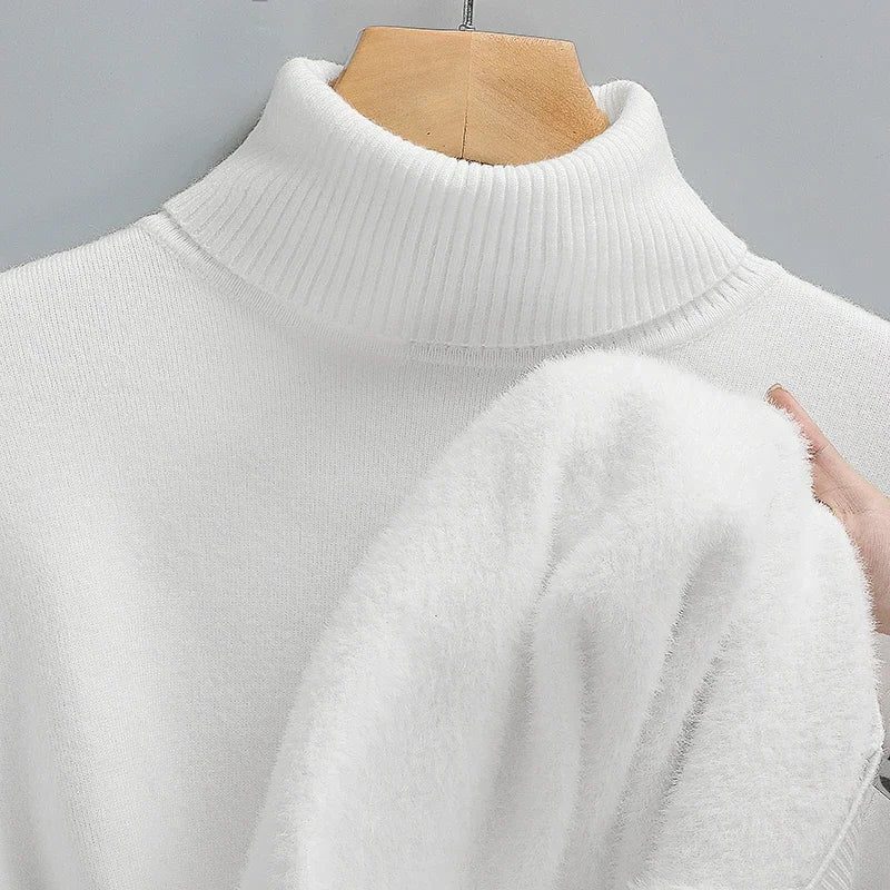 Ribbed Knit Roll Neck Sweater for Men - View 10