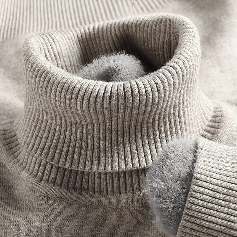 Ribbed Knit Roll Neck Sweater for Men - View 11