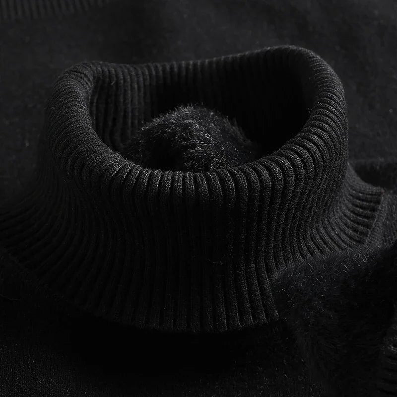 Ribbed Knit Roll Neck Sweater for Men - View 14