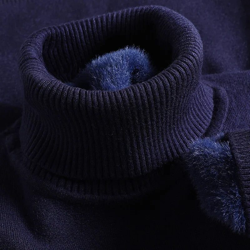 Ribbed Knit Roll Neck Sweater for Men - View 15
