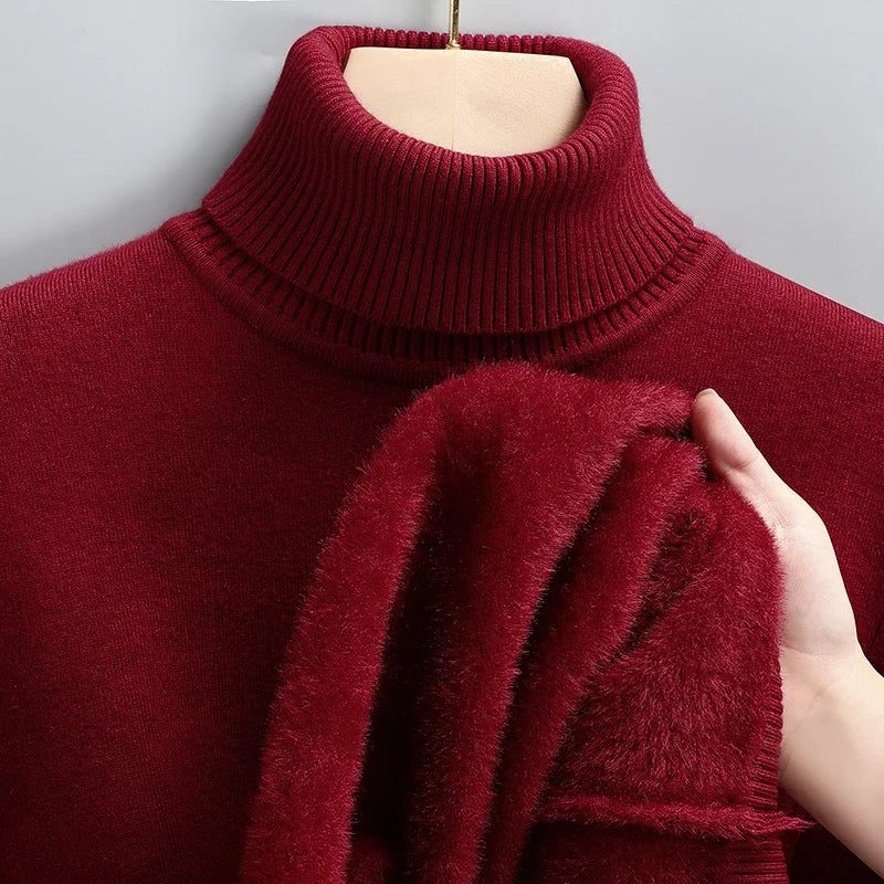Ribbed Knit Roll Neck Sweater for Men - View 17