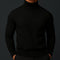 Ribbed Knit Roll Neck Sweater for Men - Black