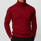 Ribbed Knit Roll Neck Sweater for Men - Red