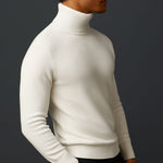 Ribbed Knit Roll Neck Sweater for Men - View 8