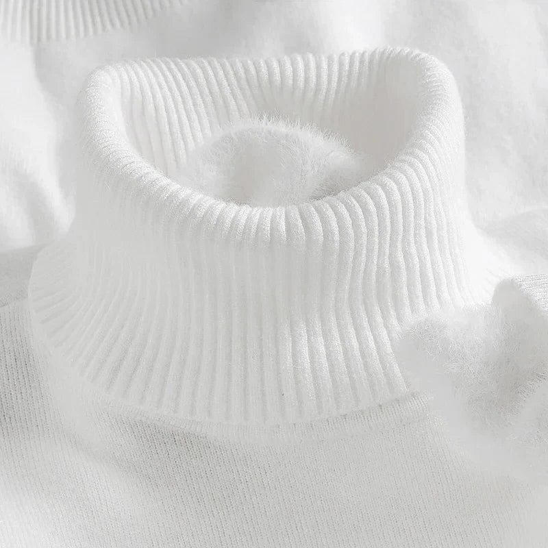 Ribbed Knit Roll Neck Sweater for Men - View 9
