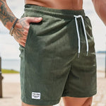 Ribbed Knit Shorts with Welt Pockets for Men
