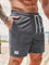 Ribbed Knit Shorts with Welt Pockets for Men - Gray