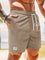 Ribbed Knit Shorts with Welt Pockets for Men - Khaki