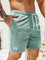 Ribbed Knit Shorts with Welt Pockets for Men - Light Green