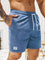 Ribbed Knit Shorts with Welt Pockets for Men - Blue