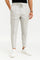 Ribbed Knit Straight Leg Trousers for Men - White