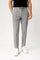Ribbed Knit Straight Leg Trousers for Men - Gray