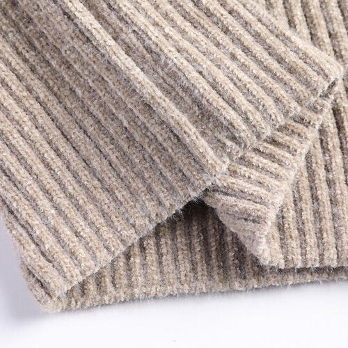 Ribbed Knit Turtleneck Sweater for Men - View 11