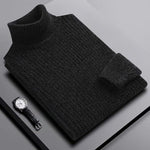 Ribbed Knit Turtleneck Sweater for Men - View 12