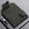 Ribbed Knit Turtleneck Sweater for Men - Green