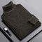 Ribbed Knit Turtleneck Sweater for Men - Brown