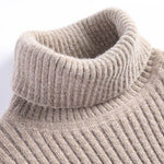 Ribbed Knit Turtleneck Sweater for Men - View 7
