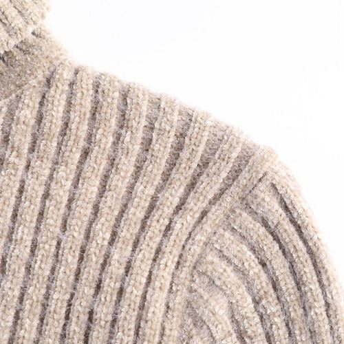 Ribbed Knit Turtleneck Sweater for Men - View 9