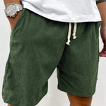 Ribbed Relaxed Fit Drawstring Shorts for Men