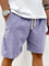 Ribbed Relaxed Fit Drawstring Shorts for Men - Light Purple
