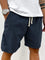 Ribbed Relaxed Fit Drawstring Shorts for Men - Dark Blue
