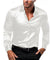 Satin Slim Fit Button-Down Shirt for Men - White