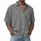 Short Sleeve Button-Down Denim Shirt for Men - Grey