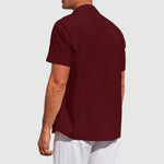 Short Sleeve Button-Down Linen Shirt for Men - View 7