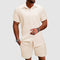 Short Sleeve Button-Down Shirt and Shorts Set for Men