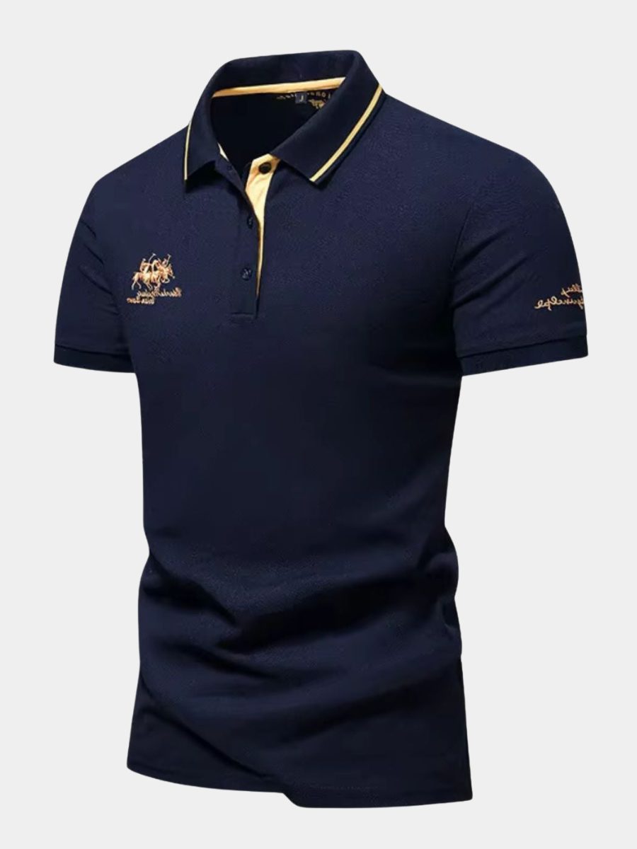 Short Sleeve Contrast Collar Polo Shirt for Men