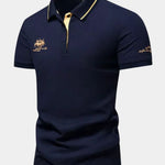 Short Sleeve Contrast Collar Polo Shirt for Men