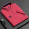Short Sleeve Contrast Collar Polo Shirt for Men - Red