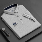 Short Sleeve Contrast Collar Polo Shirt for Men - Gray