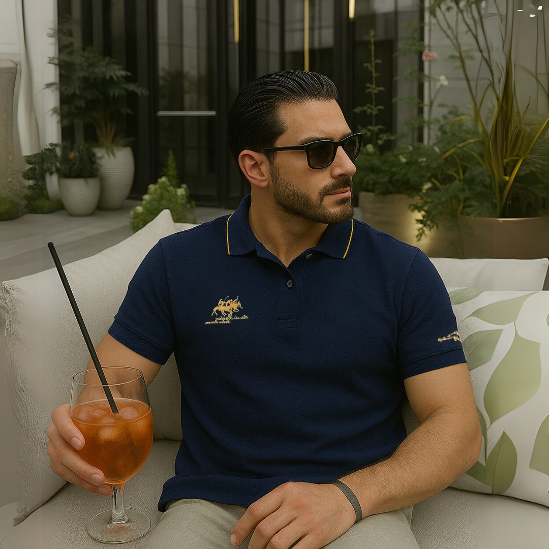 Short Sleeve Contrast Collar Polo Shirt for Men - View 3