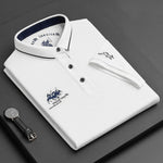 Short Sleeve Contrast Collar Polo Shirt for Men - White