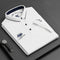Short Sleeve Contrast Collar Polo Shirt for Men - White