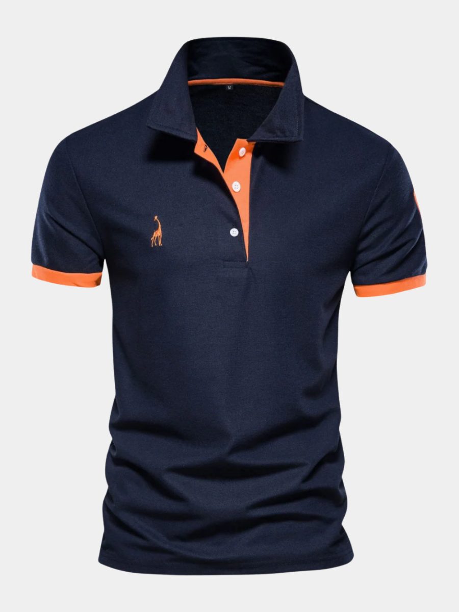 Short Sleeve Contrast Trim Polo Shirt for Men