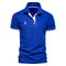 Short Sleeve Contrast Trim Polo Shirt for Men - Blue