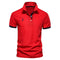 Short Sleeve Contrast Trim Polo Shirt for Men - Red