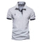 Short Sleeve Contrast Trim Polo Shirt for Men - Gray