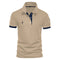Short Sleeve Contrast Trim Polo Shirt for Men - Khaki