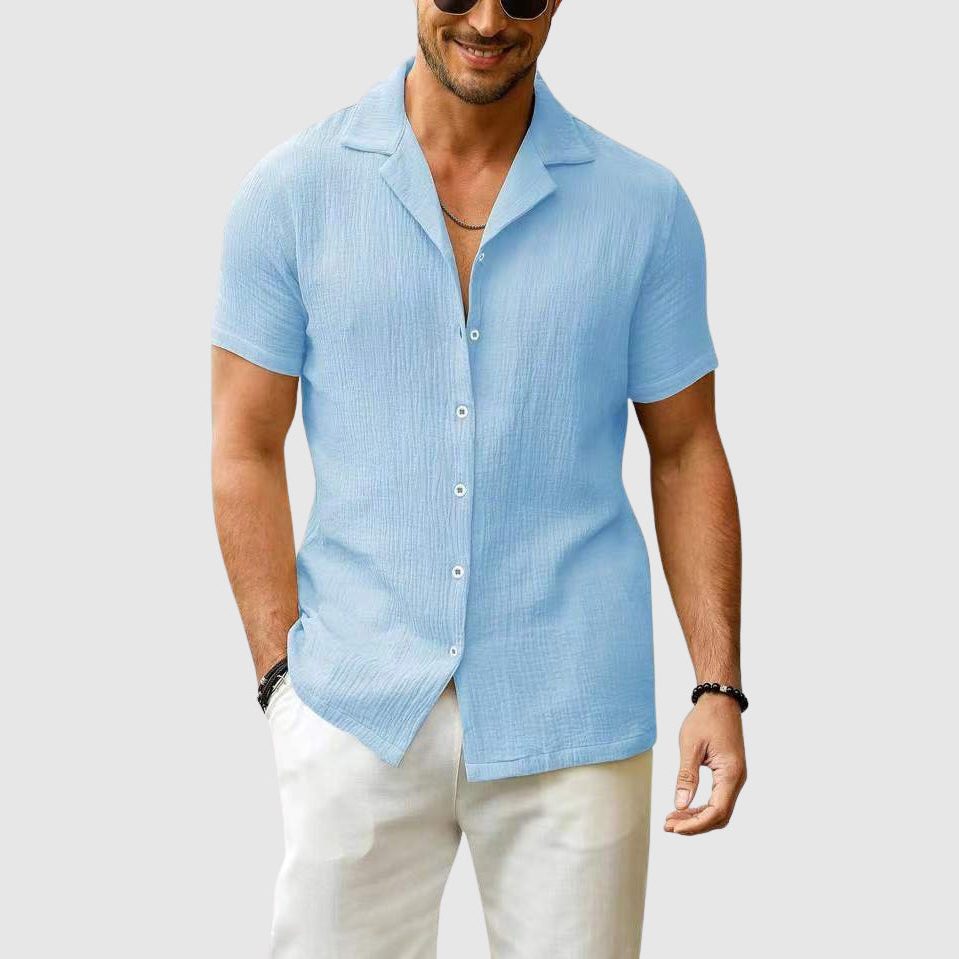 Short Sleeve Linen Shirt for Men