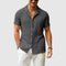 Short Sleeve Linen Shirt for Men - Gray
